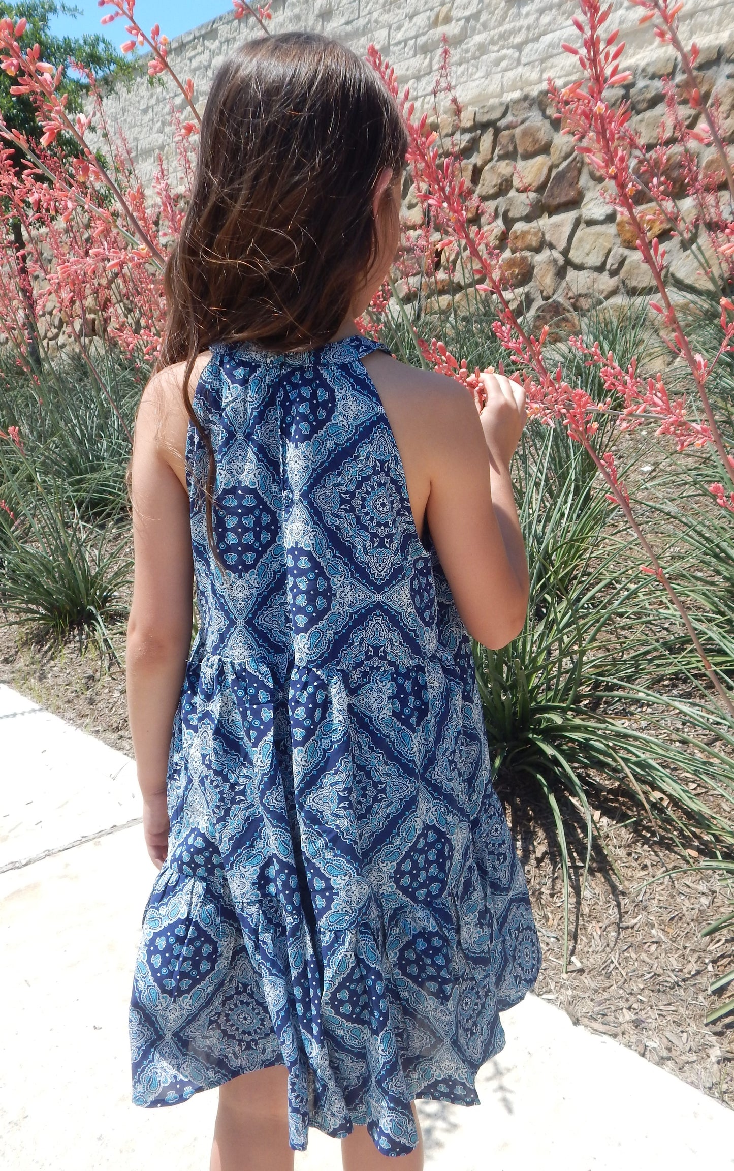 Navy Blue Halter Dress