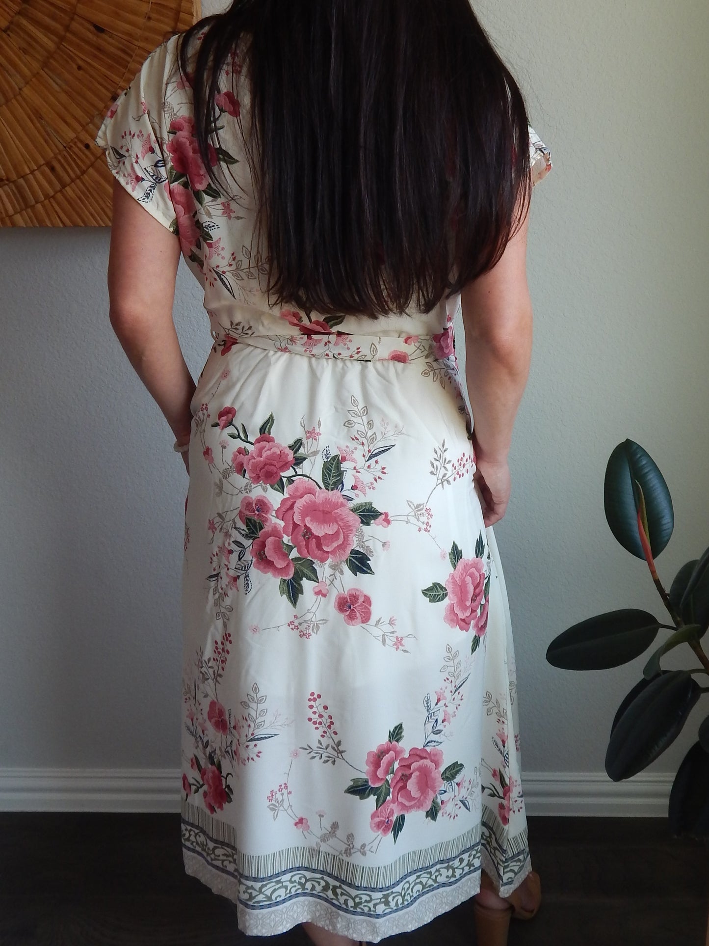 Pink and White Floral Dress