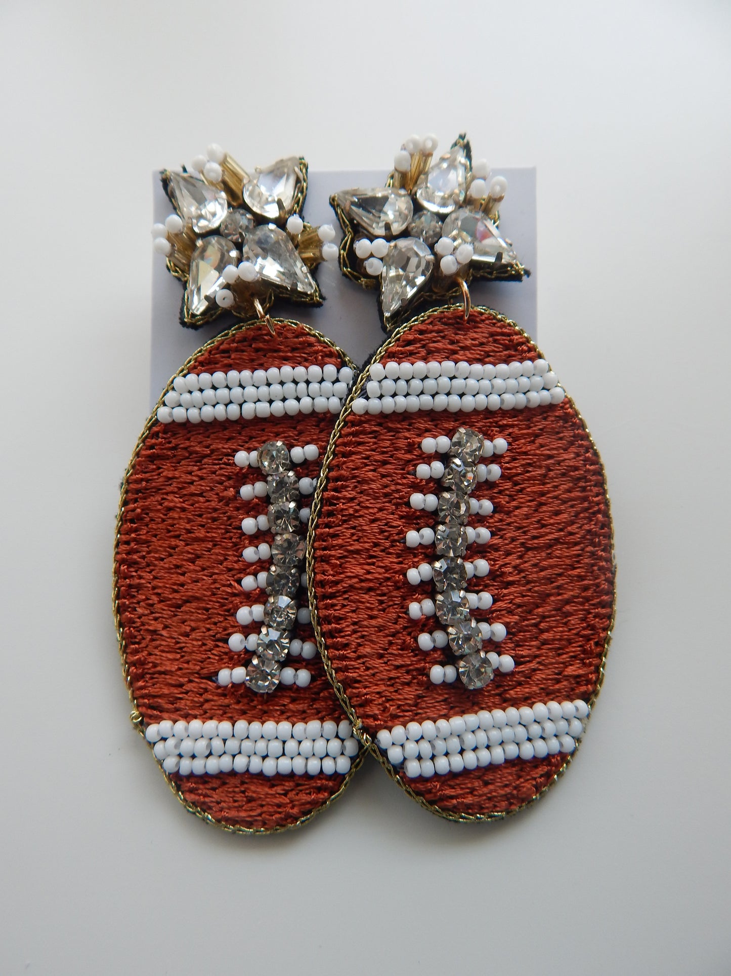 Football Beaded Earrings