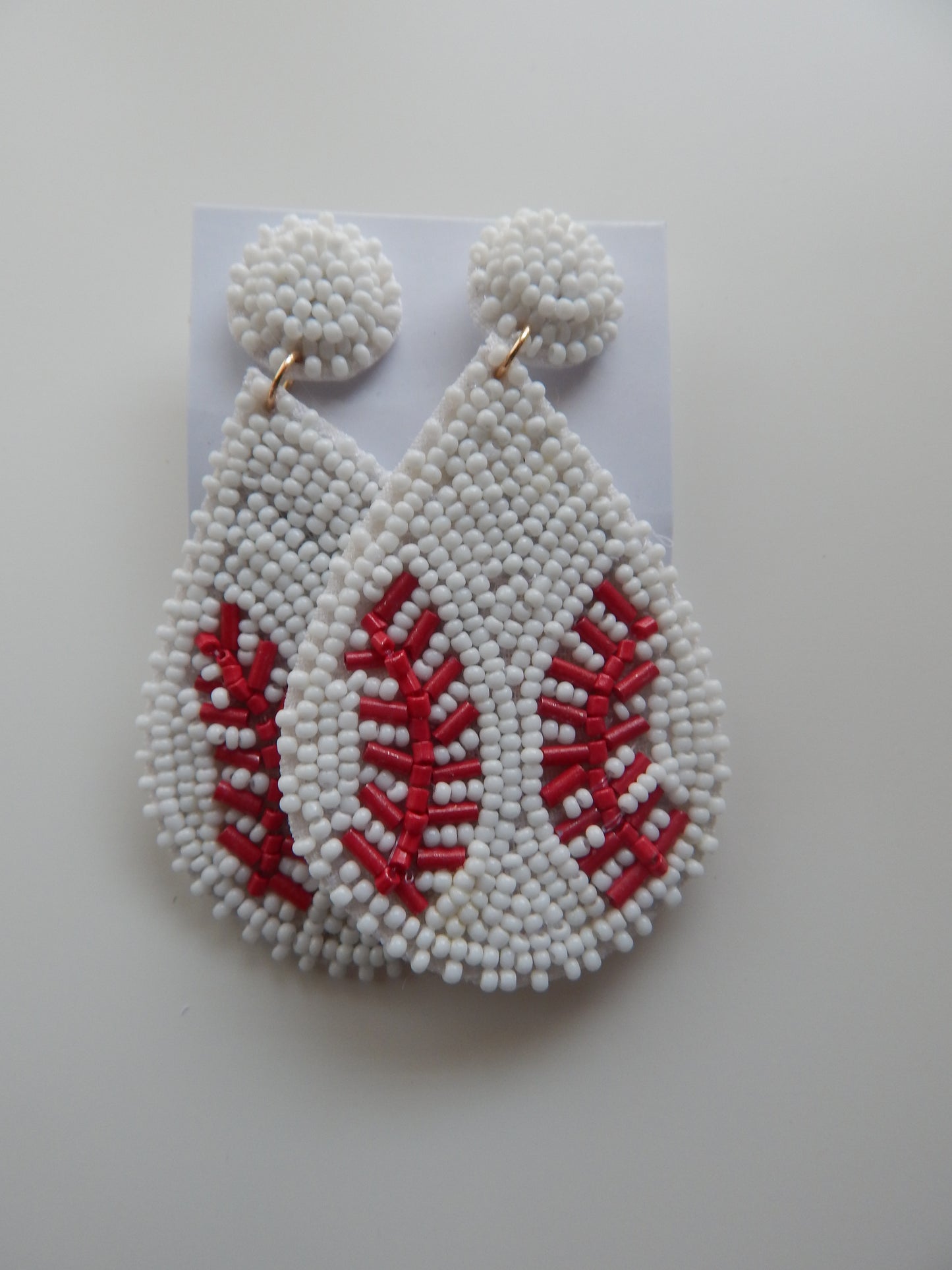 Baseball Beaded Earrings