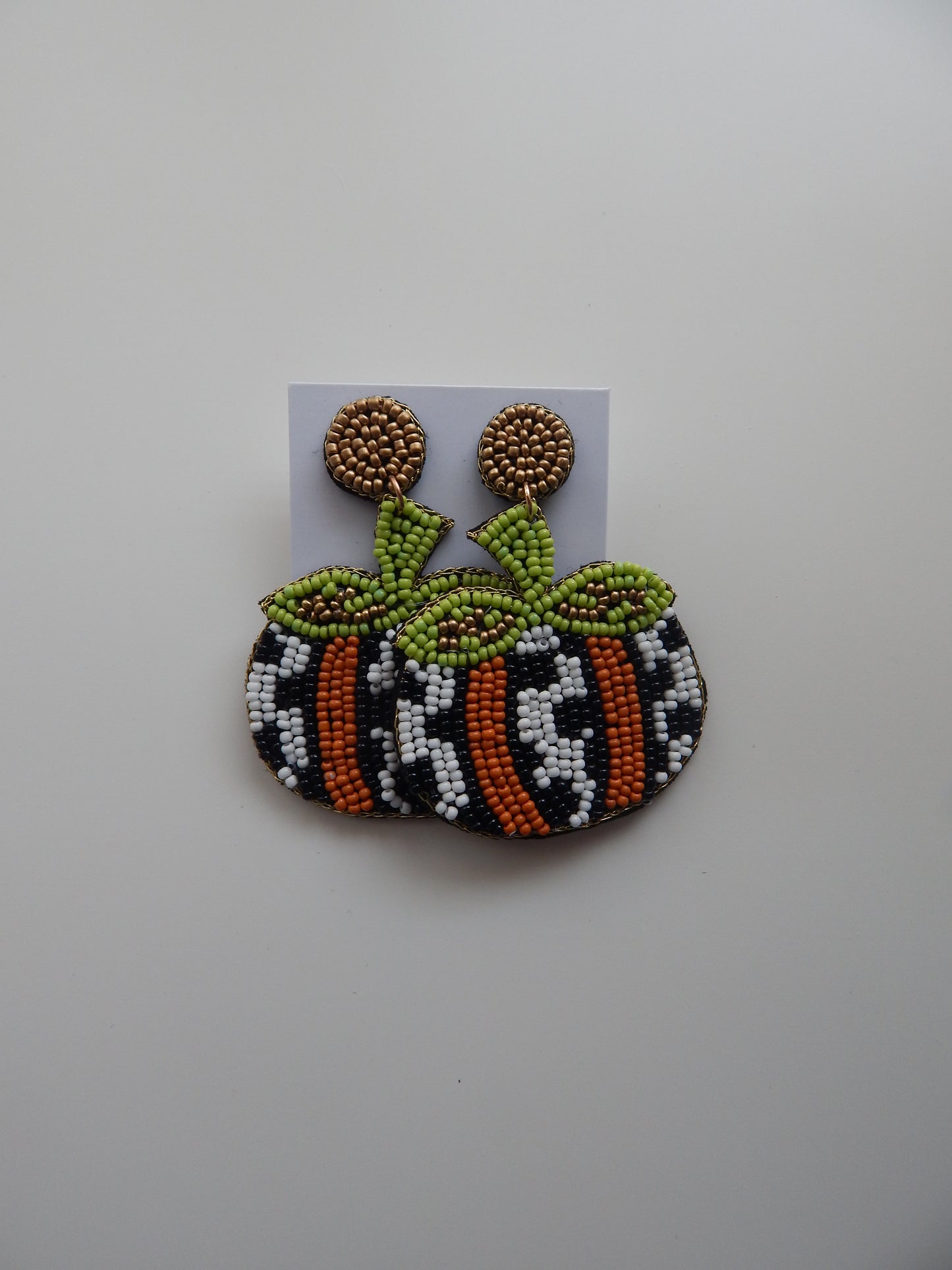Pumpkin Fall Beaded Earrings